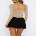 thumbnail image 2 of Solid Slit Crop Top Streetwear for Women, 2 of 7