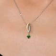 thumbnail image 3 of Gem Stone King 925 Silver and 10K Yellow Gold Green Nano Emerald and White Lab Grown Diamond Pendant Necklace for Women | 0.43 Cttw | Gemstone May Birthstone | Heart Shape 4MM | With 18 inch Chain, 3 of 6