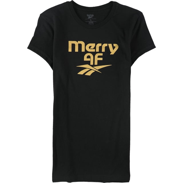 Camiseta gráfica Reebok Merry AF para mujer color negro pequeña