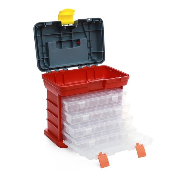 Fishing Tackle Box 4 Layers Fishing Box Sea Boat Portable Fishing Accessory Case