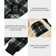 thumbnail image 5 of SPEEDRUN Men's Hoodies for Men Plaid Flannel Jacket Warm Sherpa Fleece Lined Coat Winter Full Zip Up Sweatshirt Black L, 5 of 5