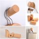 thumbnail image 3 of Ganchos de pared de madera, paquete de 4 ganchos para abrigos, ganchos de madera rústicos montados en la pared, gancho pesado para sombreros, ganchos para colgar perchas de ropa de baño (mad, 3 of 4