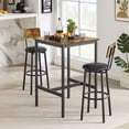 thumbnail image 6 of Hanyu Bar Table Set for 2 with 2 PU Upholstered Stools & Backrest, 6 of 18