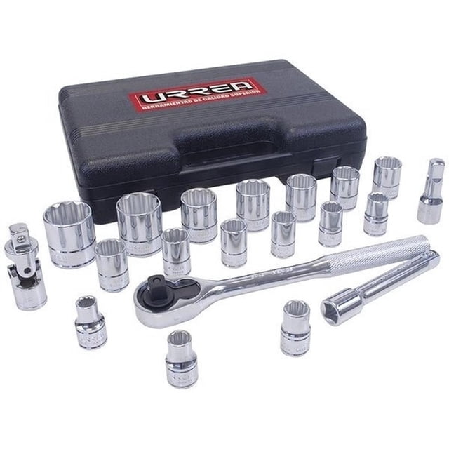 Juego De 20 Dados Y Accesorios Métricos 1/2 Urrea 5400PBM