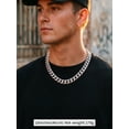 thumbnail image 5 of FindChic Chunky Silver Chains for Women Men 12mm Stainless Steel Cuban Link Necklace Birthday Graduation Fathers Day Jewelry Gifts Dad Husband Boyfriend Him, 18inch, 5 of 10