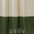 thumbnail image 2 of 3S Brothers Light Blocking Color Block of Matte Velvet Single Panel Curtains Hanging Back Top Made in Turkey Cream - Olivine, 2 of 5