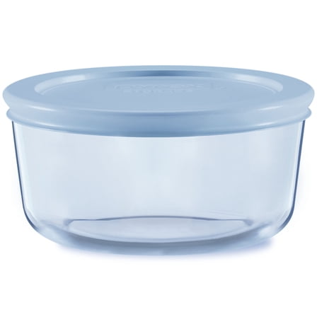 Pyrex Simply Store Tinted 2-cup Round Storage with Plastic Lid, Blue