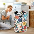 thumbnail image 5 of Yayeee Freestanding Laundry Hamper with Handle Collapsible Large Storage Basket for Clothes, Red Japanese Floral Pattern, 5 of 7