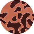 thumbnail image 1 of Ahgly Company Indoor Round Patterned Bright Orange Area Rugs, 3' Round, 1 of 1