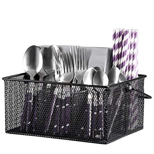 Black Utensil Holder By Mindspace, Kitchen Condiment Organizer and