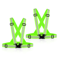 thumbnail image 1 of JP Gilet de Sécurité Haute Visibilité Réfléchissant, Lot de 2 Équipement de Course Ajustable pour Hommes & Femmes, Cyclisme de Nuit, Randonnée, Jogging, Promenade pour Chien, Vert, 1 of 7