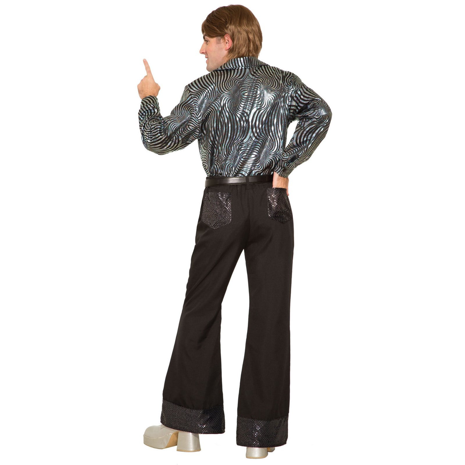 Mens 70'S Black Sequin Pants Halloween Costume - Walmart.com