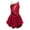 Burgundy, variant on Haitryli Kids Girls Rhinestone Color Block Figure Ice Skating Dress Sleeveless Ballet Dancewear Light Coffee 14