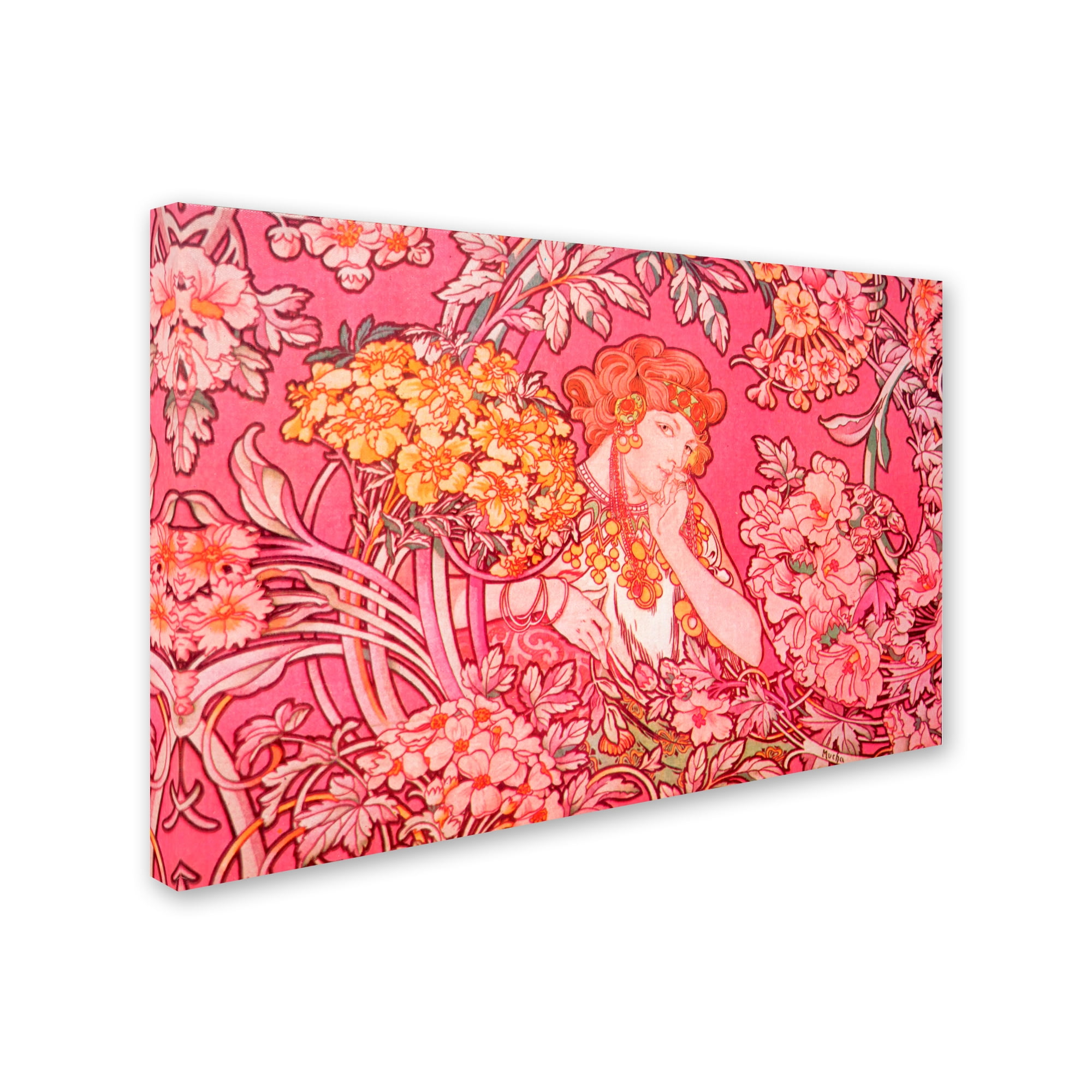 Trademark Fine Art 'Mucha Woman' Canvas Art by Vintage Apple Collection