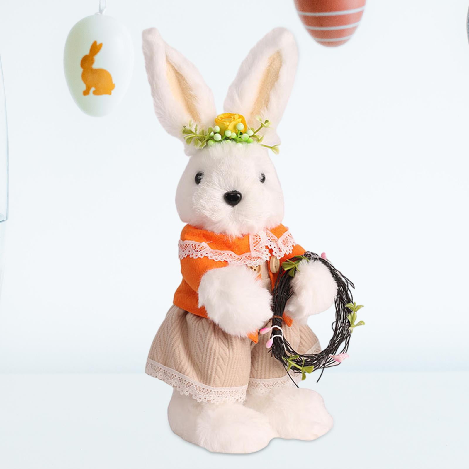 FVDPWYE Easter Bunny Stuffed Animal Toy Children Present Decorative 10inch Tall Ornament Girl Rabbit