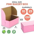 thumbnail image 4 of [10 Pack] Pink Bakery Boxes - 6 x 4-1/2 x 2-3/4 Inches Pink Cake Boxes - Pastry Box for Cupcakes, Desserts, Cookies, Candies - Ideal Packaging for Bakeries and Home-made Baked Favors, and Gifts, 4 of 6