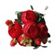 thumbnail image 3 of Ramo de novia artificial, ramo de rosas falsas, 5 cabezas de flores con tallo artificial Rojo, 3 of 9