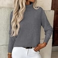 thumbnail image 5 of Fshiont 2026 New Turtleneck Sweaters for Women Long Sleeve Knitted Slim Pullover Soft Comfortable Casual Tops Fall Winter Dark Gray L, 5 of 5