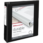 OfficeMax Durable View Binders with Round Ring 2, Black