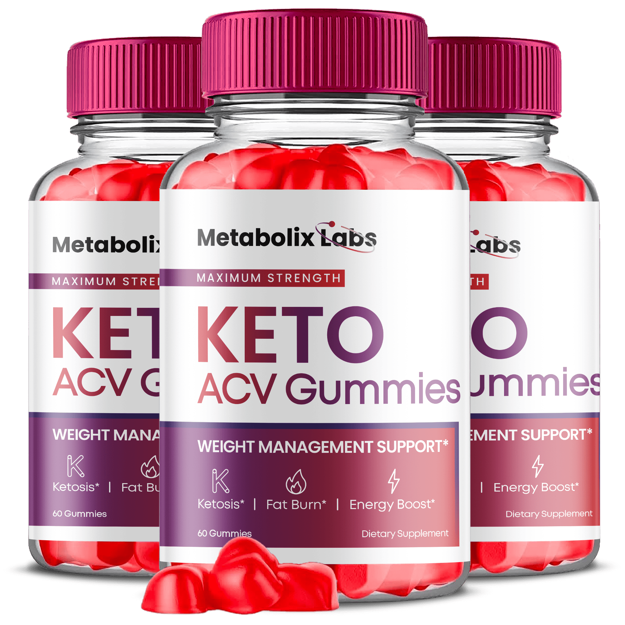 (3 Pack) Metabolix Labs Keto ACV Gummies - Supplement for Weight Loss - Energy & Focus Boosting Dietary Supplements for Weight Management & Metabolism - Fat Burn - 180 Gummies