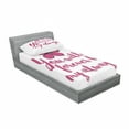 thumbnail image 3 of You will Forever Be My Always Bedding Set with Sheet & Covers, Romantic Lettering with Tropical Bloom Valentines, Printed Bedroom Decor 2 Shams, 4 Sizes, Magenta Hot Pink White, by Ambesonne, 3 of 3