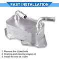 thumbnail image 6 of Engine Oil Cooler Kit Compatible for Volkswagen Touareg 2011-2015 Aluminum Alloy Silver Tone with Gasket, 6 of 6