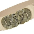thumbnail image 6 of CBGELRT Wide Belts for Women Fashion Vintage Elastic Stretch Waist Belt with Interlock Buckle for Jeans Dress Shirts Waistband, Beige, 6 of 7