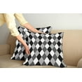 thumbnail image 2 of Ambesonne Geometric Throw Pillow Cover 2 Pack, Black and White Rhombus, 20", Grey Pale Grey and Black, 2 of 5