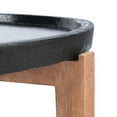 thumbnail image 5 of SAFAVIEH Contemporary Easy to Clean Acacia Wood and Concrete Round End Table, Natural/Black, 5 of 7