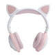 thumbnail image 2 of Lindo Oreja de Gato Brillante Auriculares Bluetooth Inalámbricos HIFI Deportes Auriculares Plegables con Luz Led Rosa Blanco, 2 of 5
