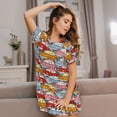 thumbnail image 6 of Salouo Cute Cars Print Short Sleeve Sleepshirt for Womens Comfy Nightgown Scoopneck Cute Nightdress Ruffle -Medium, 6 of 7