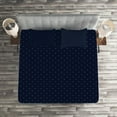 thumbnail image 2 of Ambesonne Dark Blue Quilted Coverlet 3 Pcs, Blue Dots Retro Style, Queen Size, Pale Blue and Dark Blue, 2 of 2