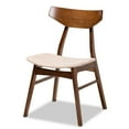 thumbnail image 3 of Baxton Studio Danica Mid-Century Modern Transitional Light Beige Fabric Upholstered and Walnut Brown Finished Wood 4-Piece Dining Chair Set, 3 of 6
