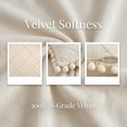 thumbnail image 3 of REGALWOVEN Couch Pillow Cases 1 Pack Soft Pom-poms Velvet Throw Pillow Covers for Farmhouse Home Decor Beige 18" x 18", 3 of 7