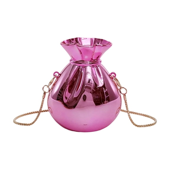 Ikohbadg Acrylic Handbags for Women Cute Acrylic Clutch Crossbody Bag Small Unique Purse Trendy Metal Evening Bag for Party Cocktail, Pink