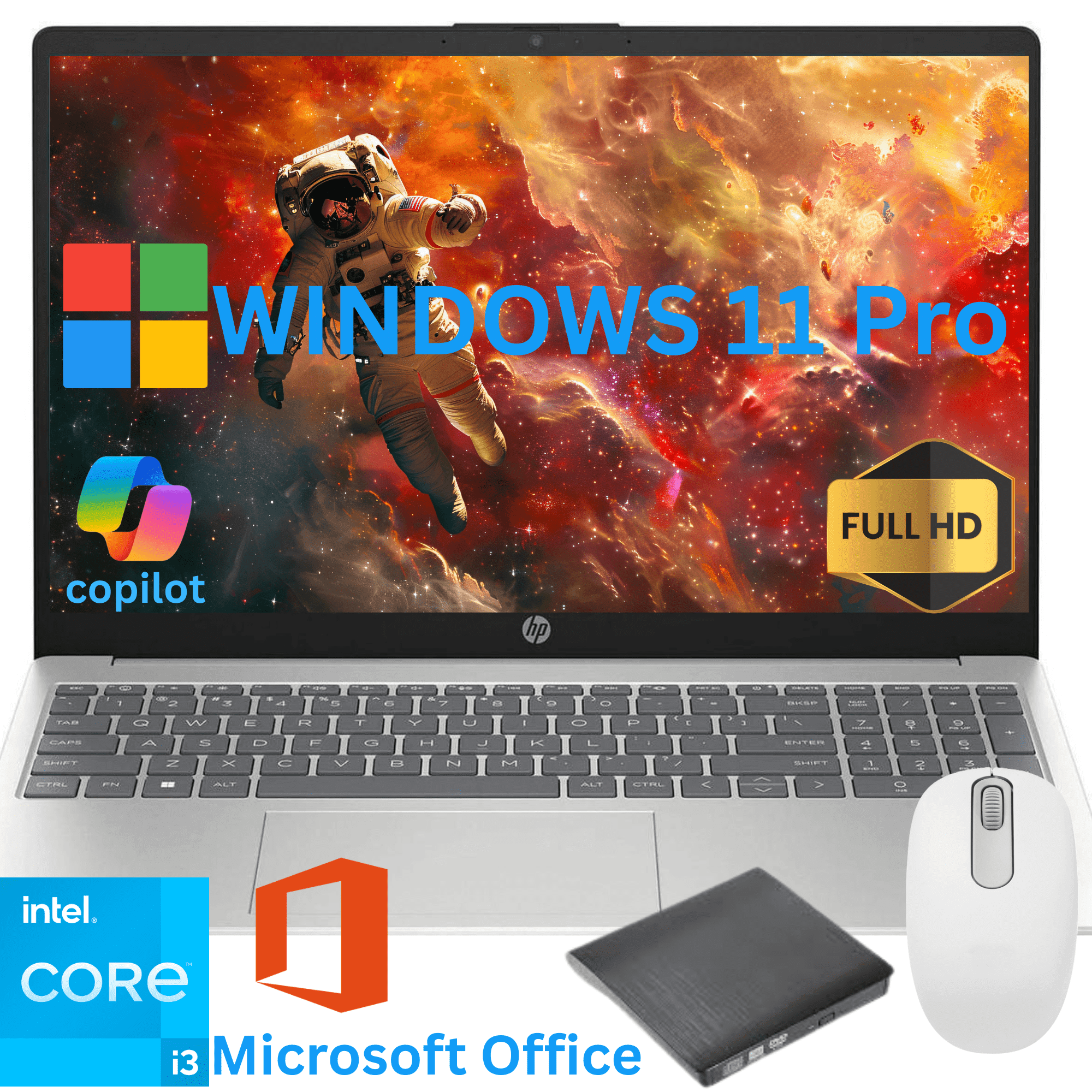 HP 15 15.6" Full HD Business&Student Laptop, Intel 13th i3-N305 Beat(i5-1135G7), 16GB RAM, 256 GB PCIe SSD,Lifetime Office&Windows 11 Pro