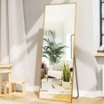thumbnail image 2 of BEAUTYPEAK 64" x 21" Full Length Mirror Large Rectangular Floor Mirrors Standing Hanging or Leaning, Gold, 2 of 11
