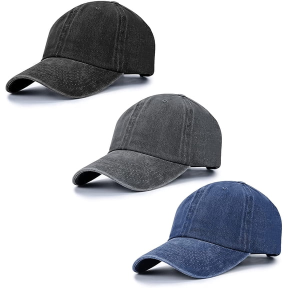 3 Pack Unisex Vintage Washed Distressed Baseball-Cap,Retro Adjustable Dad Hats,Baseball Hat for Men Women