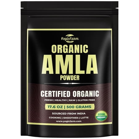 YogicFarm Organic Amla Powder – Premium Indian Gooseberry Powder | 1.10 LB | Rich in Vitamin C & Antioxidants | Supports Immunity & Hair Health
