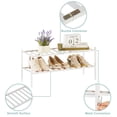 thumbnail image 3 of Quiqear Updated 2-Tier Shoe Rack, Stackable Bamboo Shoe Shelf, 9 Pairs Storage Organizer for Shoes, White, 3 of 8