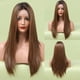 thumbnail image 1 of Pelucas de encaje largas y rectas para mujer, cabello sintético de aspecto Natural, fibra de alta temperatura, resaltado Rubio, sedoso, diario, fiesta, 1 of 4