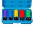 thumbnail image 1 of Juego de dados para ruedas, juego de dados delgados de 1/2 pulgada con llave de impacto protectora para ruedas equipo de 5 piezas, 1 of 9