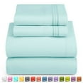 thumbnail image 4 of 1800 Thread Count 3 Piece Deep Pocket Egyptian Comfort Bedroom Bedding Sheet Set Twin Size Light Blue Colour, 4 of 6