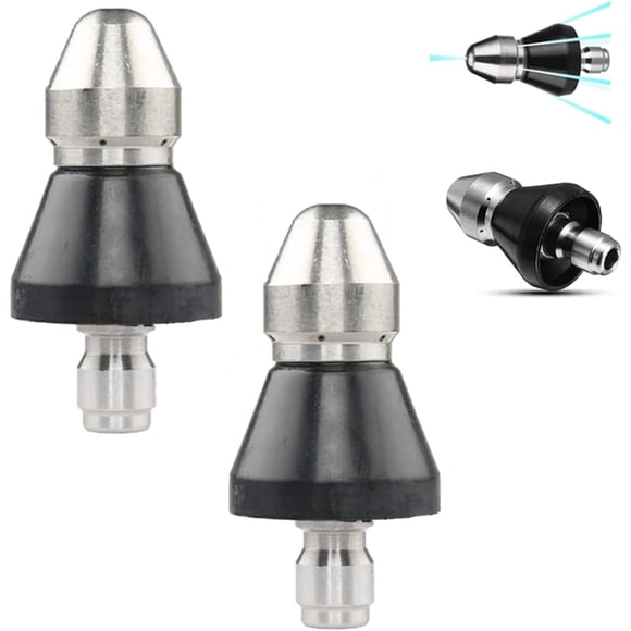 Herramienta de limpieza de alcantarill, boquilla de alta presión, boquilla de manguera de alcantarill, conector rápido, boquilla de chorro de alcantarill (2 piezas)
