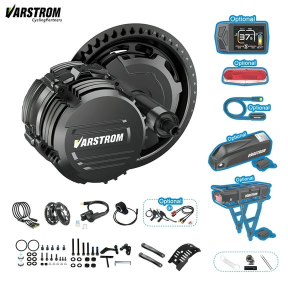 Varstrom Ebike Conversion Kit 48V1000W Mid Drive Motor Electric Bike Accessories with 48V Ebike Battery（Display Optional）