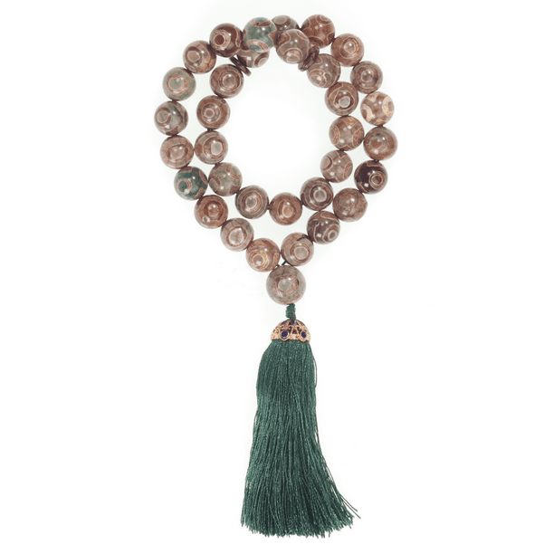 Tasbih gZi 12mm Bead Stone 33 Prayer Beads with Dark Royal Green