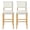 Beige 07N, variant on Set of 2 Beige Fabric Tufted Wingback Counter Stools with Nailhead Accents, 26.78 Seat Height, Rubberwood Legs, Perfect for Kitchen Island or Breakfast Nook