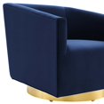 thumbnail image 3 of Modway Twist Accent Lounge Performance Velvet Swivel Chair in Gold Midnight Blue, 3 of 8