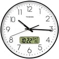 thumbnail image 1 of TIMESS Reloj de Pared Silencioso de 14 Pulgadas con Pantalla de Fecha, Números Grandes de Fácil Lectura, Funciona con Batería, Reloj Moderno para el Hogar (Negro), 1 of 8