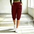 thumbnail image 3 of MLCDZ Womens Capri Cargo Joggers with Pockets Drawstring Elastic Waist Casual Loose Golf Capris Summer Vacation Travel Cruise Hawaii Beach Cropped Pants, 3 of 8